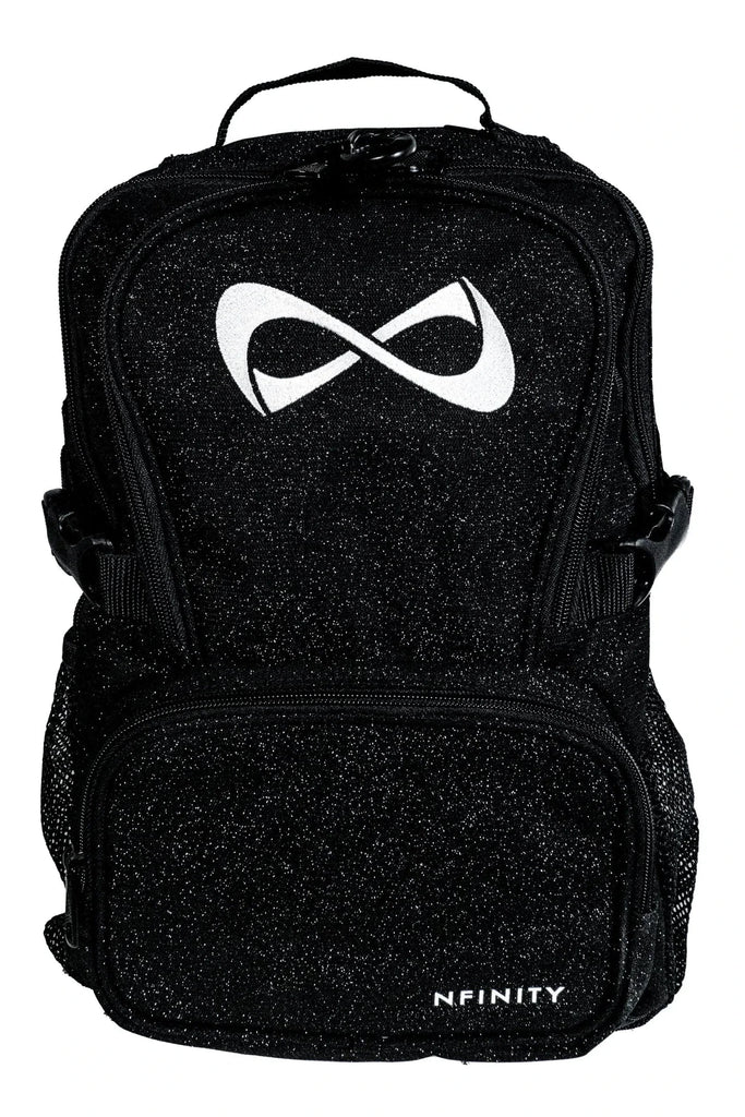 Limited Edition Nfinity Petite Black Sparkle Backpack White Logo Elite Cheer Essentials